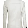 off white two button leather blazer