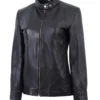 women bike black jacket