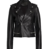 women black leather jacket