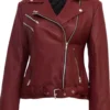 women burgundy jacket