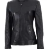 women cafe racer black jacket