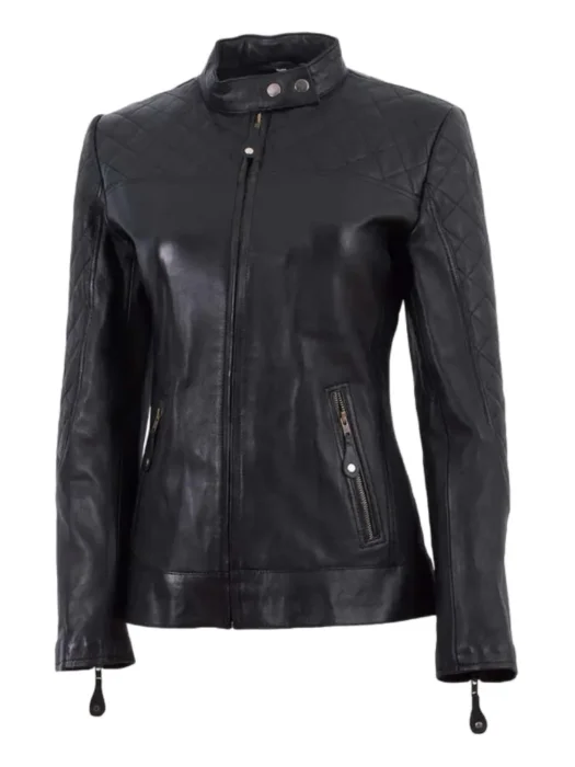 women cafe racer black jacket