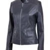 women lightweight sheep black jacket