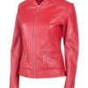 women lightweight sheep red jacket