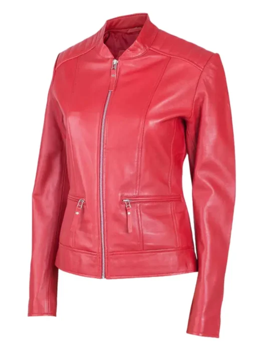 women lightweight sheep red jacket