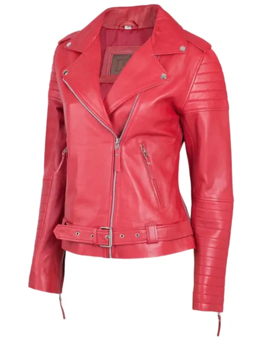 women motorcycle red jacket